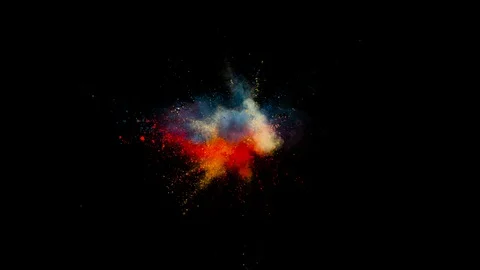 Colored powder explosion, abstract close up dust Stock Footage 122822600