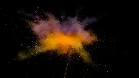Colored powder explosion, abstract close up dust Stock Footage 122829028