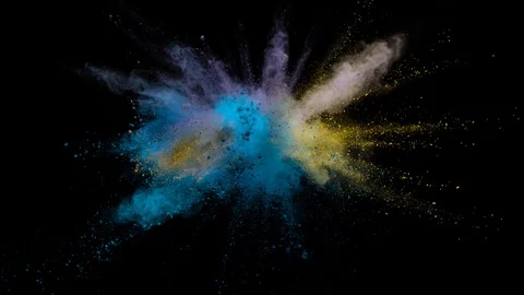 Colored powder explosion, abstract close up dust Stock Footage 122831989