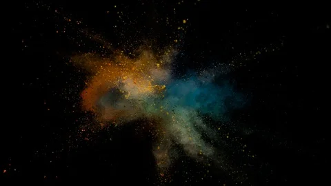 Colored powder explosion, abstract close up dust Stock Footage 122833627