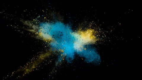 Colored powder explosion, abstract close up dust Stock Footage 122868816