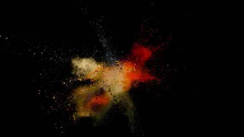 Colored powder explosion, abstract close up dust Stock Footage 122869838