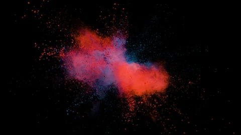 Colored powder explosion, abstract close up dust Stock Footage 122871752