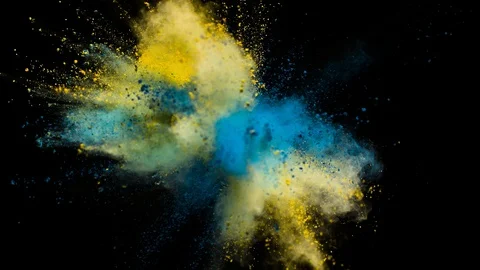 Colored powder explosion, abstract close up dust Stock Footage 122872620