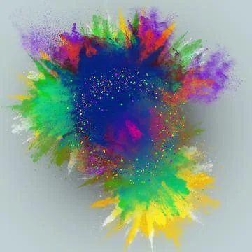 Colored powder explosion. Paint holi, Colorful rainbow holi paint splash on.. Illustrazione stock