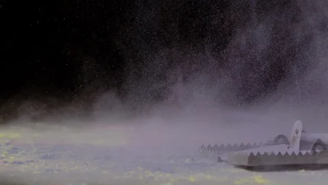 Colored powder falling on a mousetrap, Ultra Slow Motion Stock Footage 86576138
