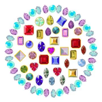 Colored precious stones. Stock Illustration