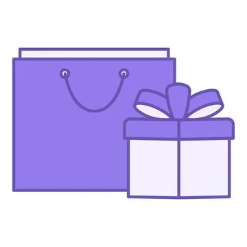 Colored Present Icon. Vector Icon. Open Gift Box and Star. Holiday and Shop.. Stock Illustration