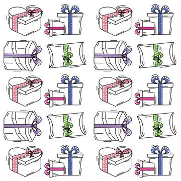 Colored present icons pattern background Vector 스톡 일러스트