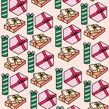 Colored present icons pattern background Vector 스톡 일러스트