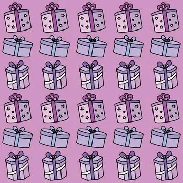 Colored present icons pattern background Vector Stock Illustration