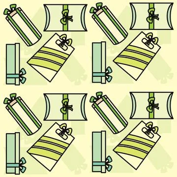 Colored present icons pattern background Vector Stock Illustration