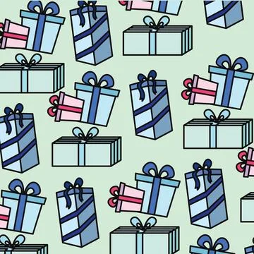 Colored present icons pattern background Vector Stockillustratie