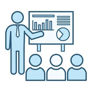 Colored Presentation Icon. Training a Group of People. Business and Teamwor.. Stockillustratie