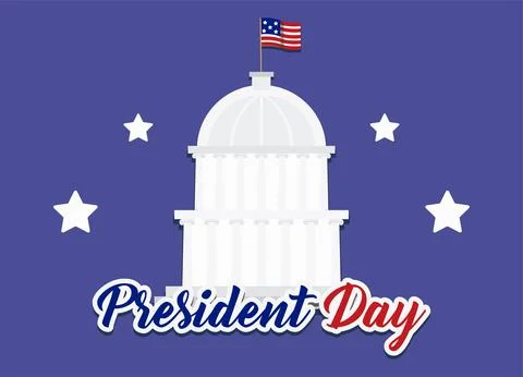 Colored president day poster Vector Stock Illustration
