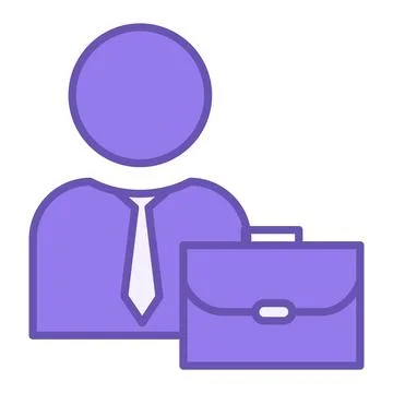Colored Professional Icon. Vector Icon of Business Man with Briefcase. Expe.. Stock Illustration