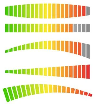 Colored progress bars, progress, strength indicators. vector Stock Illustration