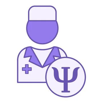 Colored Psychologist Icon. Vector Illustration. Doctor Who Will Study The I.. Stock Illustration