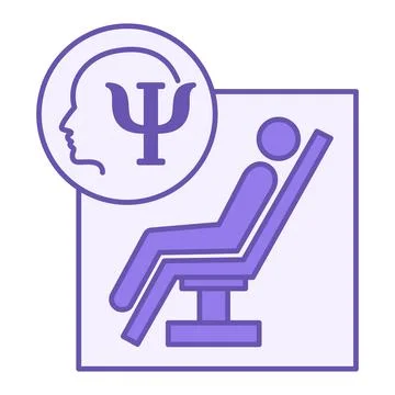Colored Psychologists Office Icon. Vector Illustration. Psychologist Worksp.. Stock Illustration