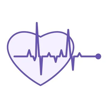 Colored Pulse Icon. Vector Icon. Pulsating Heart, Cardiogram. Love, Passion.. Stock Illustration