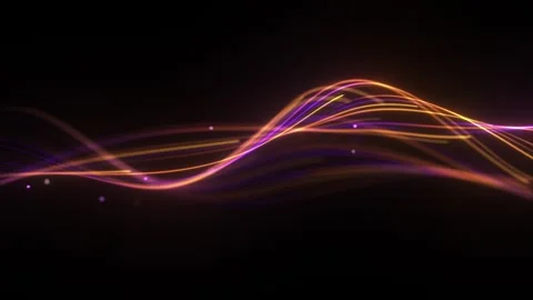Colored purple orange wave on a black background. Looped vector wave of red.. Video stock 331308865