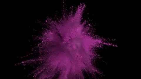 Colored purple powder explosion, abstract close up dust Stock Footage 122814988