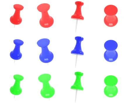 Colored push pins Stock Illustration