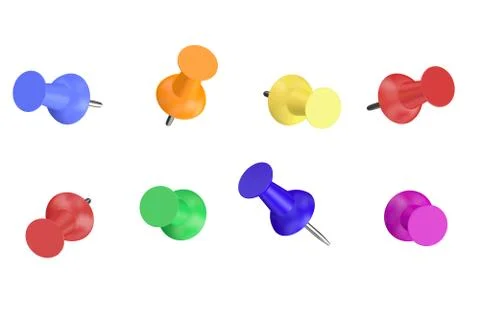Colored Push Pins Stock Illustration
