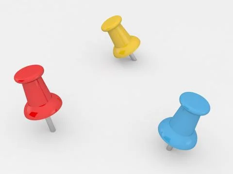 Colored push pins on a white background. Stock Illustration