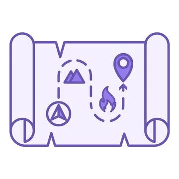Colored Quest Icon. Vector Icon. Map with Tasks That Need to Be Solved to A.. Stockillustratie