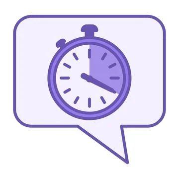 Colored Quick Response Icon. Vector Illustration. Speech Bubble and Stopwat.. 스톡 일러스트