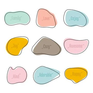 Colored quote boxes. Frames for quotes. Speech bubble templates. Info tag, .. Stock Illustration