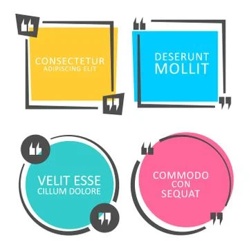Colored quote speech bubble template Stock Illustration