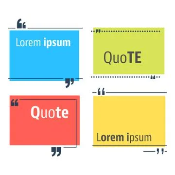 Colored quote speech bubble template Stock Illustration