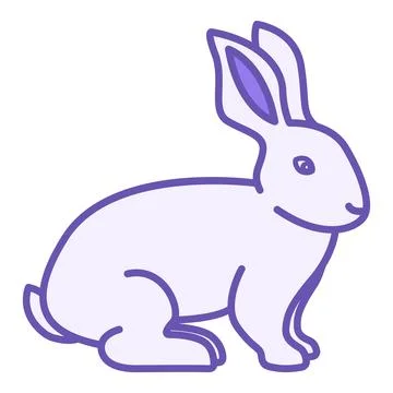Colored Rabbit Icon. Vector Cute Animal Icon. Pet Concept Stock Illustration