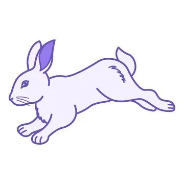 Colored Rabbit Icon. Vector Illustration. Mammal. Running Rabbit. Domestic .. 스톡 일러스트