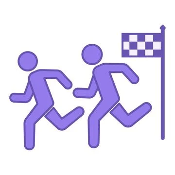 Colored Race Icon. Vector Illustration. Running Competition. Athletes Run F.. Stock Illustration