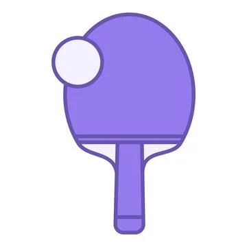 Colored Racket Icon. Vector Illustration. Racket and Ball for Ping Pong. Ta.. Stock Illustration