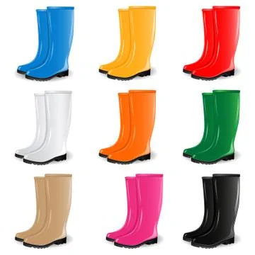Colored rain boots Stock Illustration