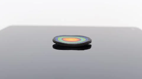 Colored rainbow button - LGBT theme - isolated on mirror board Stock Photos