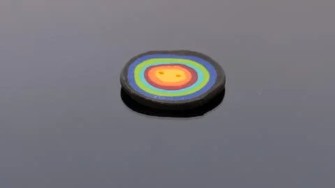 Colored rainbow button - LGBT theme - isolated on mirror board Stock Photos