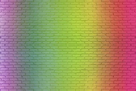 Colored rainbow of grunge wall background. Idea of colorful painted old vinta Stock Illustration
