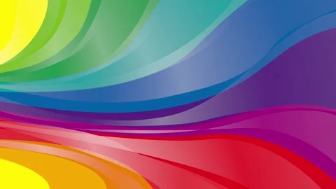 Colored rainbow waves in abstract shape. Animated illustration Stock Footage 266393692