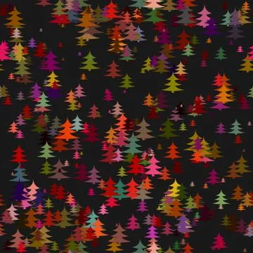 Colored random pine tree background Stock Illustration