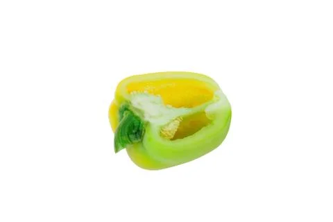 Colored raw bell pepper, white background 库存照片