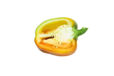 Colored raw bell pepper on white background Stock Photos