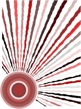 Colored rays outgoing from circle Stock Illustration