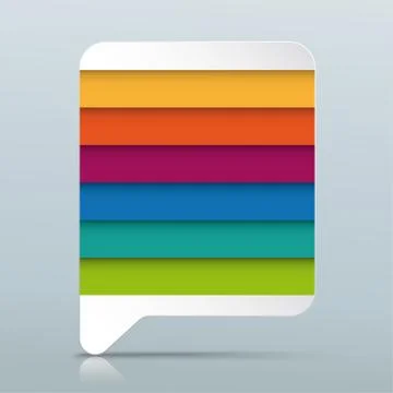 Colored Rectangle Speech Bubble Gray Mirror 6 Options Stock Illustration