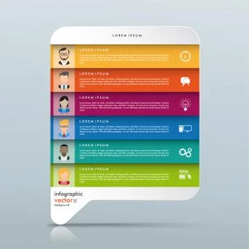 Colored Rectangle Speech Bubble Humans 6 Options Stock Illustration