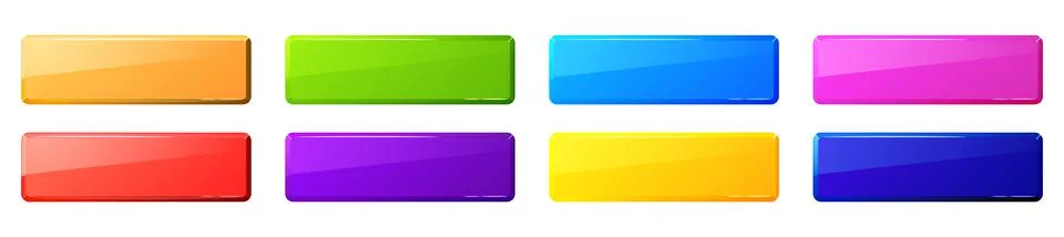Colored rectangular web buttons Stock Illustration
